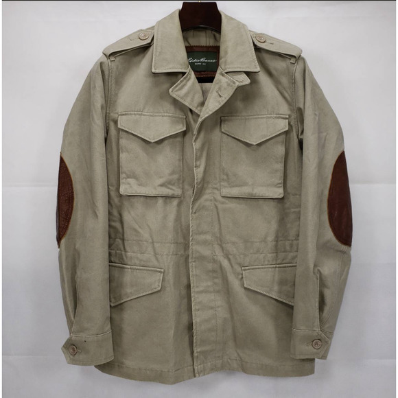 Eddie Bauer Other - Eddie Bauer The Explorer Khaki with Leather Accents Field‎ Jacket Size Large